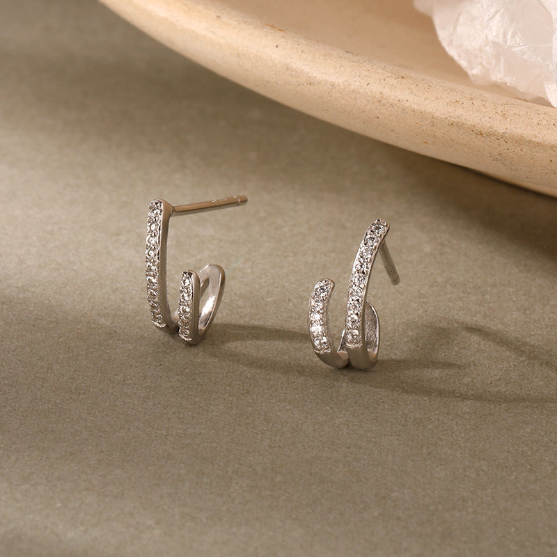 925 Sterling Silver and Zirconia Earrings