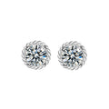 925 Silver Round Moissanite Stud Earrings