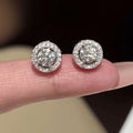 S925 Sterling Silver Round Moissanite Earrings