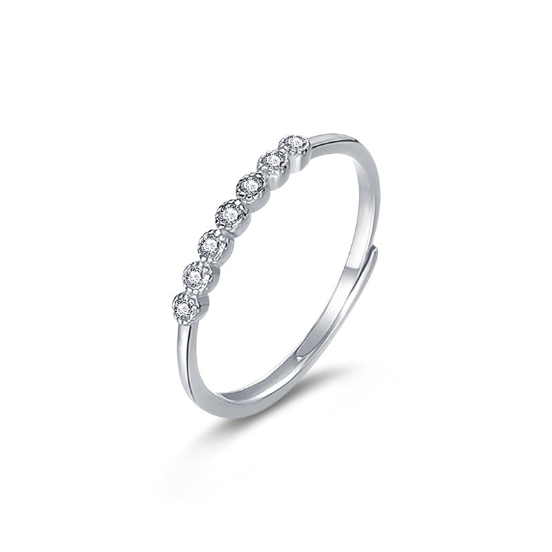 S925 Sterling Silver Seven Stone Moissanite Stackable Ring