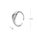 European and American style croissant twisted open ring S925 sterling silver