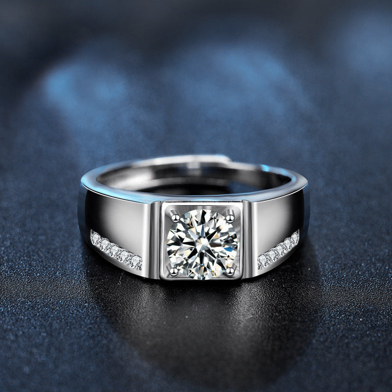 S925 Sterling Silver Moissanite Forever Together Promise Ring