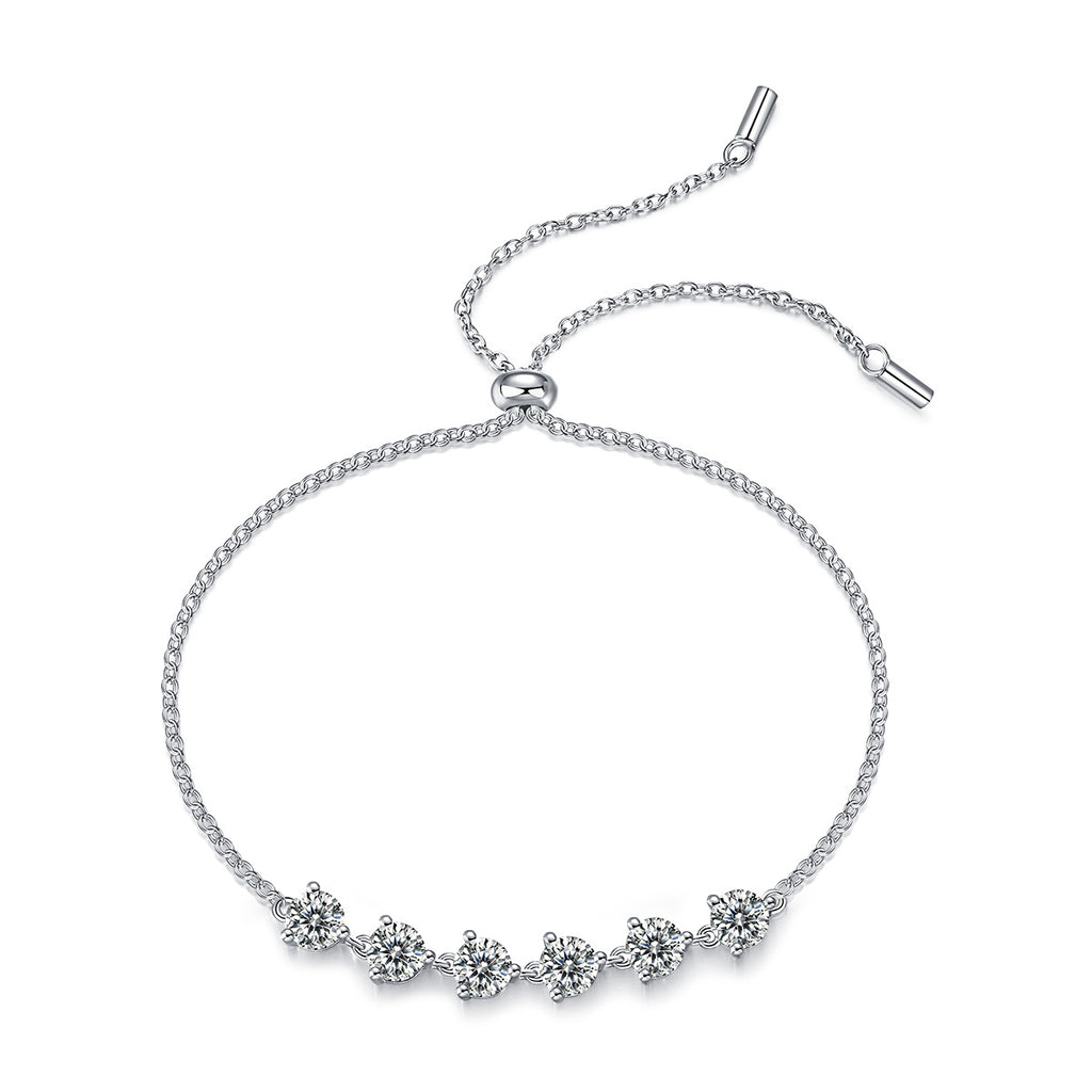 New S925 Silver Moissanite Bracelet with Dreamy Hues