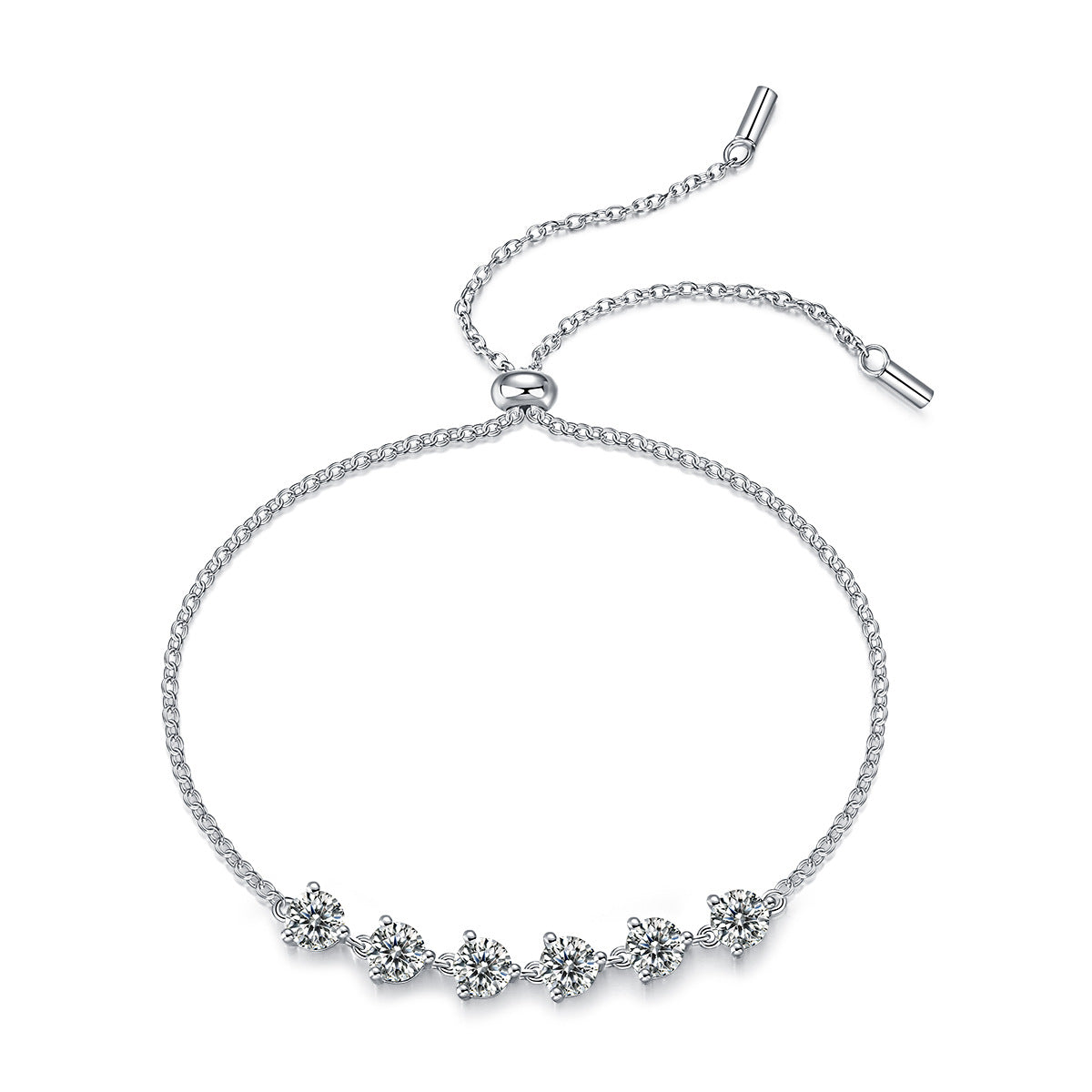 New S925 Silver Moissanite Bracelet with Dreamy Hues