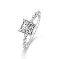  S925 Sterling Silver Square Moissanite Ring