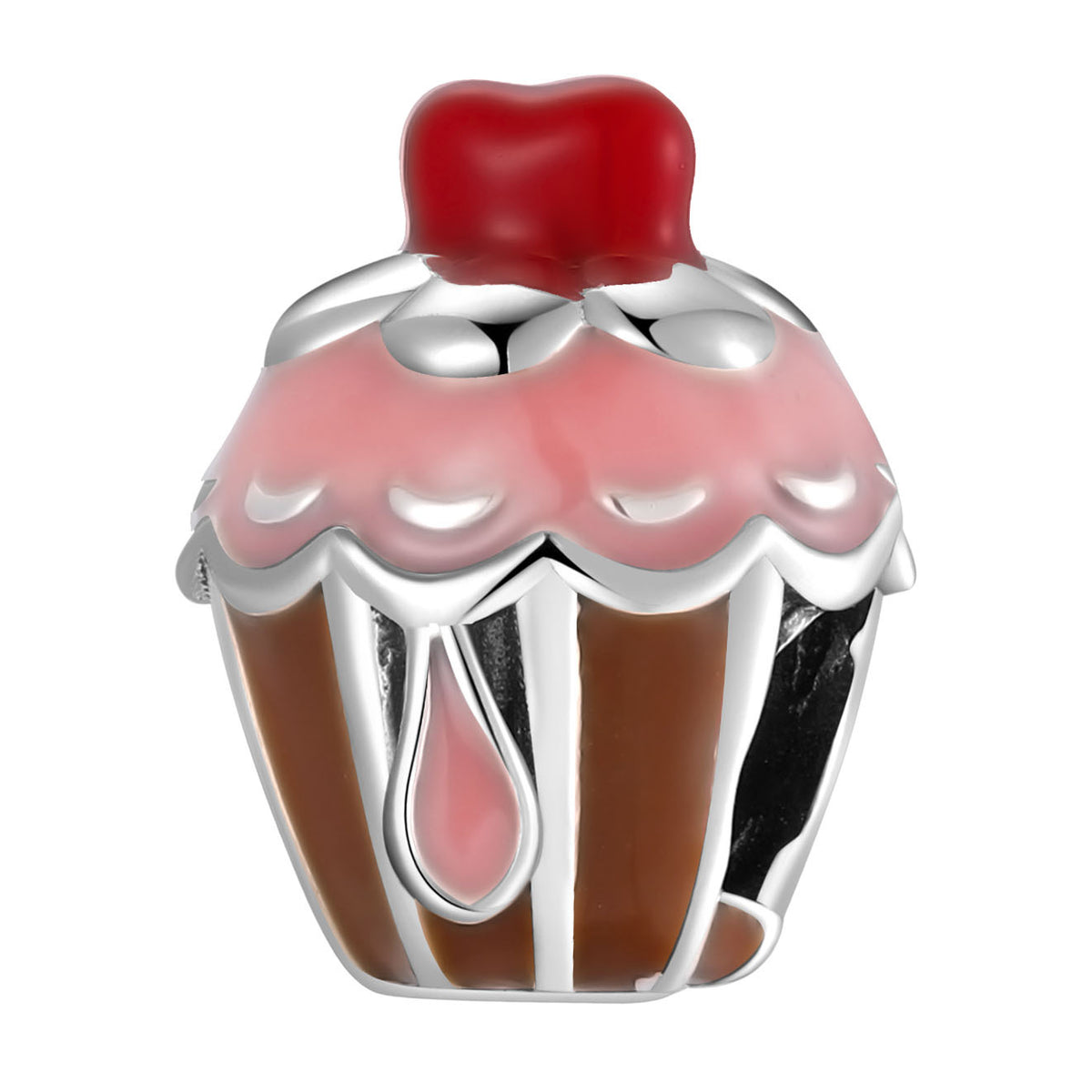 S925 Sterling Silver Cake Bead Pendant