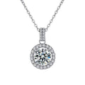 S925 Sterling Silver Moissanite round Bag Clavicle Pendant Necklace