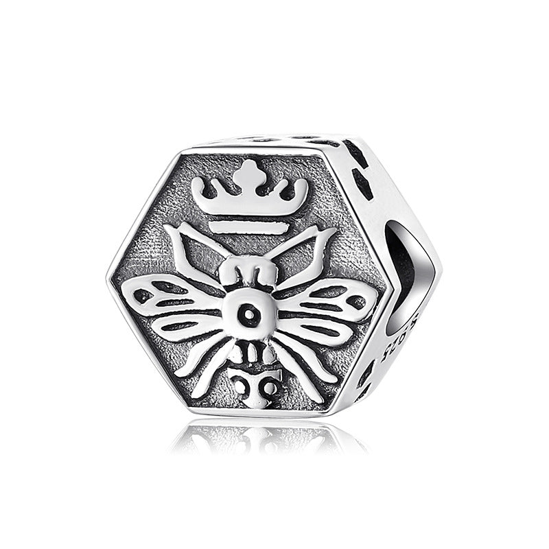 S925 Sterling Silver Bee Bead Pendant