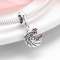 S925 Sterling Silver Moon Pendant with Purple Red Zircon