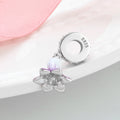 S925 Sterling Silver Purple White Gradient Flower Zircon Pendant
