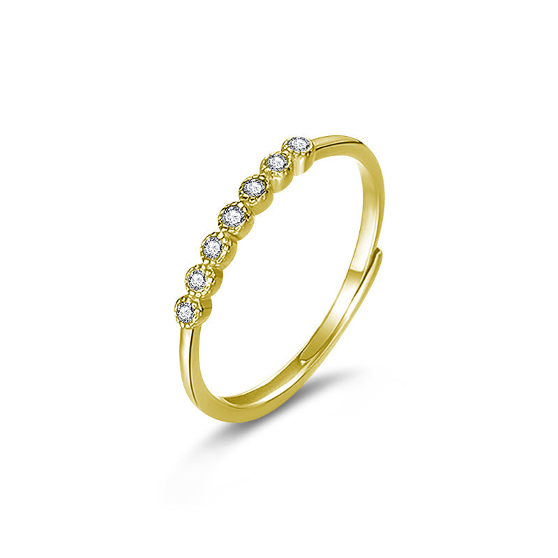 S925 Sterling Silver Seven Stone Moissanite Stackable Ring