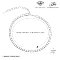 S925 Sterling Silver Four-Prong Cubic Zirconia Bracelet