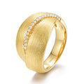 S925 Sterling Silver Gold-Plated Full Zircon Inlaid Ring