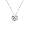 S925 Sterling Silver Moissanite Rubik's Cube Square Pendant Necklace