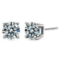 Four-claw Moissanite 925 sterling silver earrings