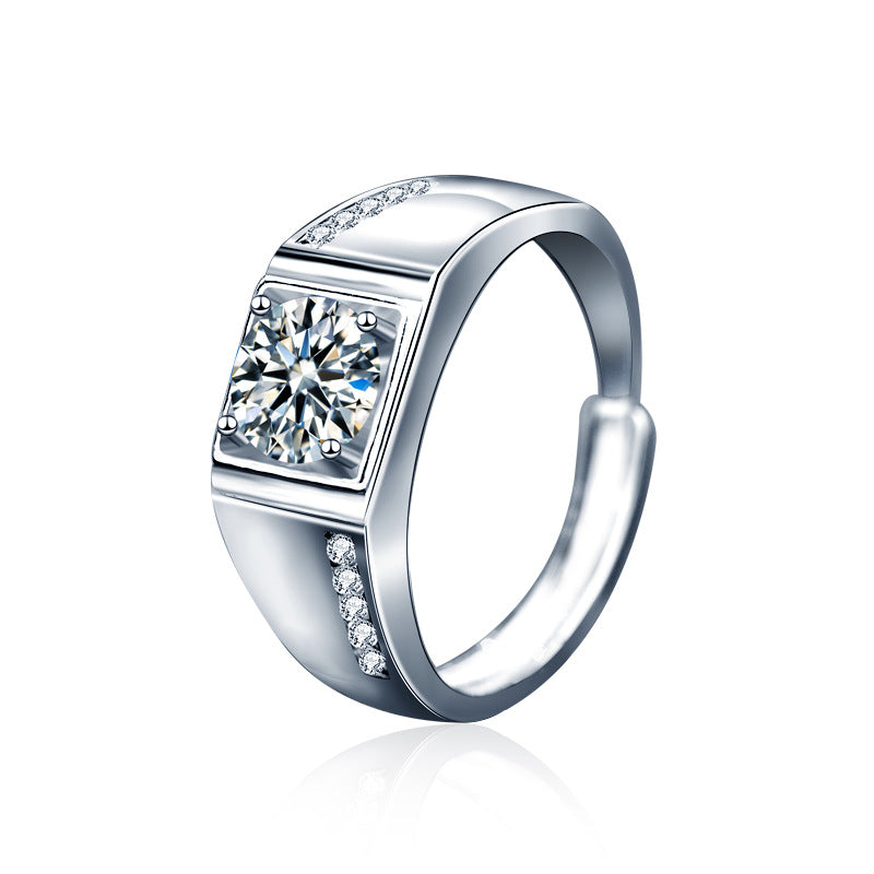 S925 Sterling Silver Moissanite Forever Together Promise Ring