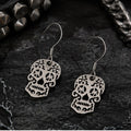 S925 Sterling Silver Halloween Openwork Skull Earrings