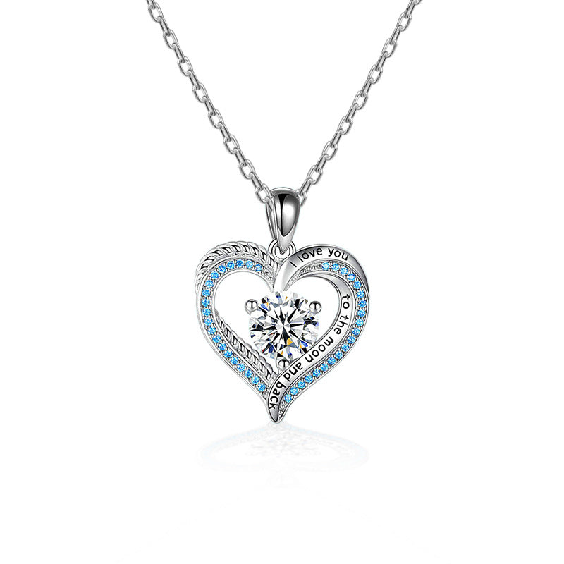 S925 Sterling Silver Heart-Shaped Pendant Necklace
