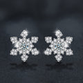 Christmas jewelry- S925 sterling silver moissanite snowflake earrings