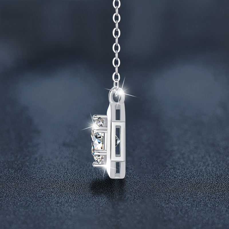 S925 Sterling Silver Moissanite Pendant Necklace