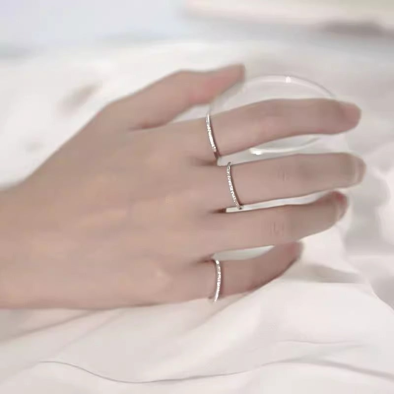 S925 Sterling Silver Moissanite Stackable Ring