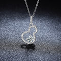 S925 Sterling Silver Moissanite Gourd Pendant Necklace