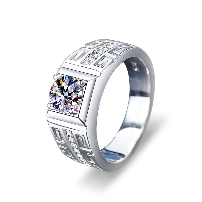 S925 Sterling Silver "One Love One Lifetime" Moissanite Couple Ring