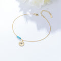 S925 Sterling Silver Devil's Eye Zircon Inlaid Anklet