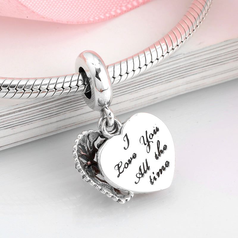 S925 Sterling Silver Red Hollow Tree of Life Pendant