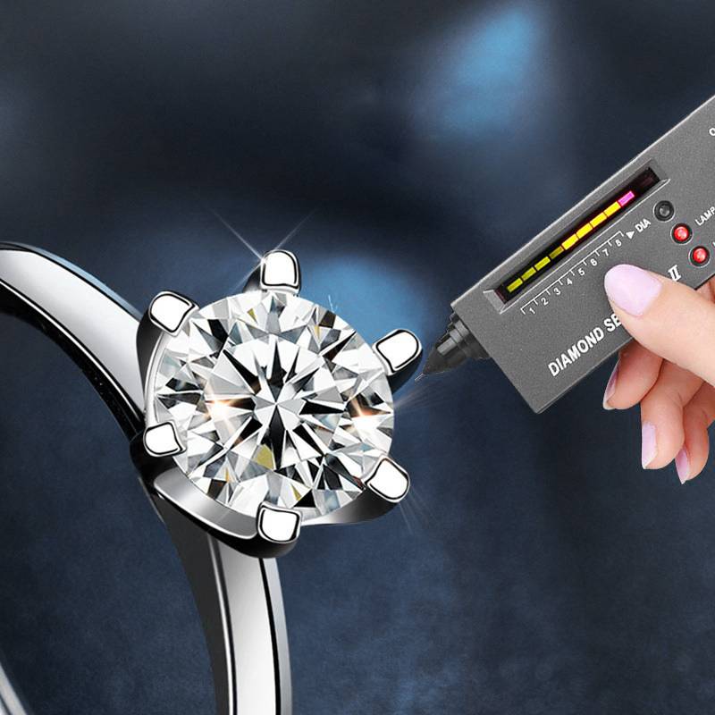 925 Sterling Silver Adjustable Six-Prong Moissanite Ring