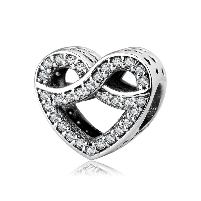 S925 Sterling Silver Loving Heart Infinite Zircon Pendant