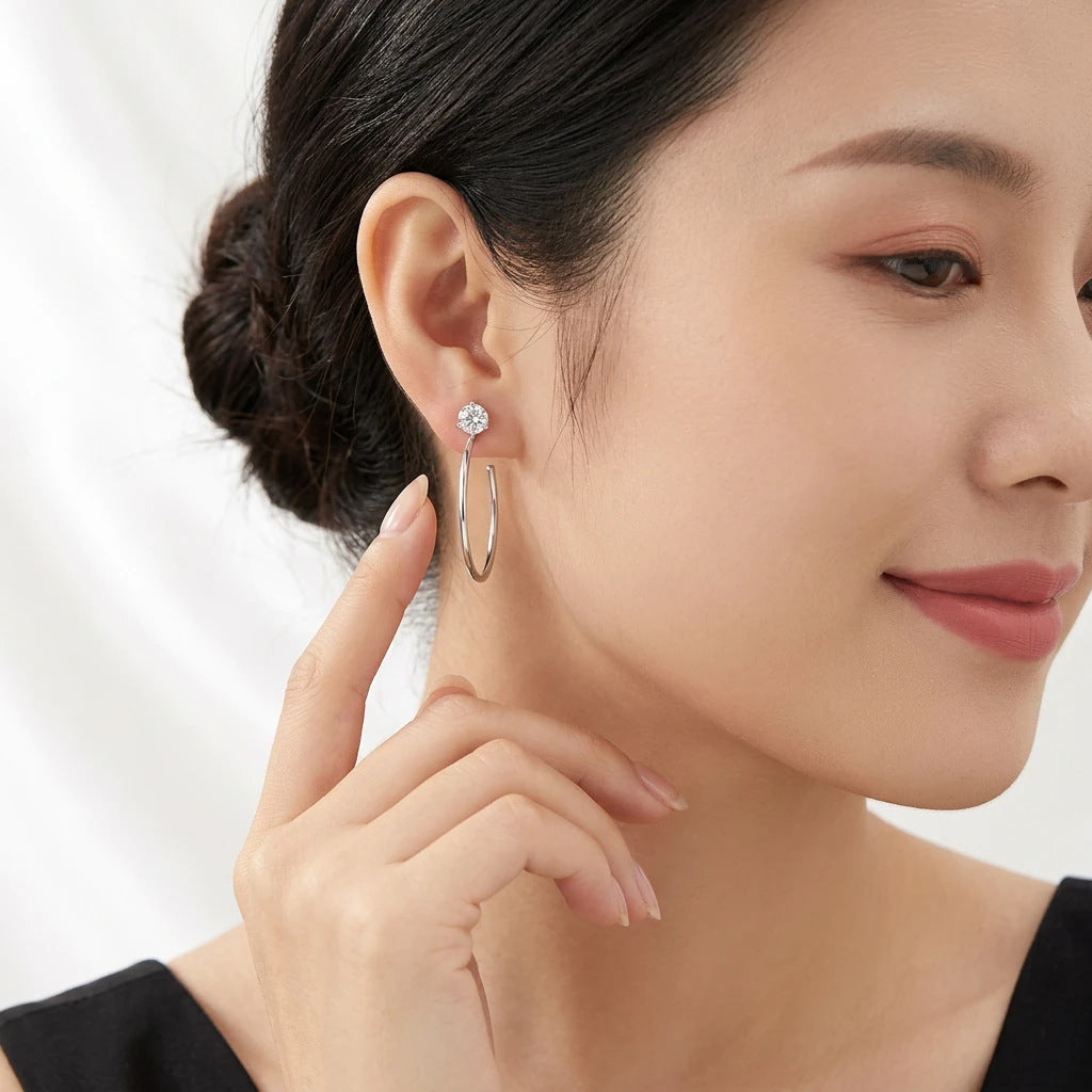 S925 Silver "Graceful Afternoon" Moissanite Earrings