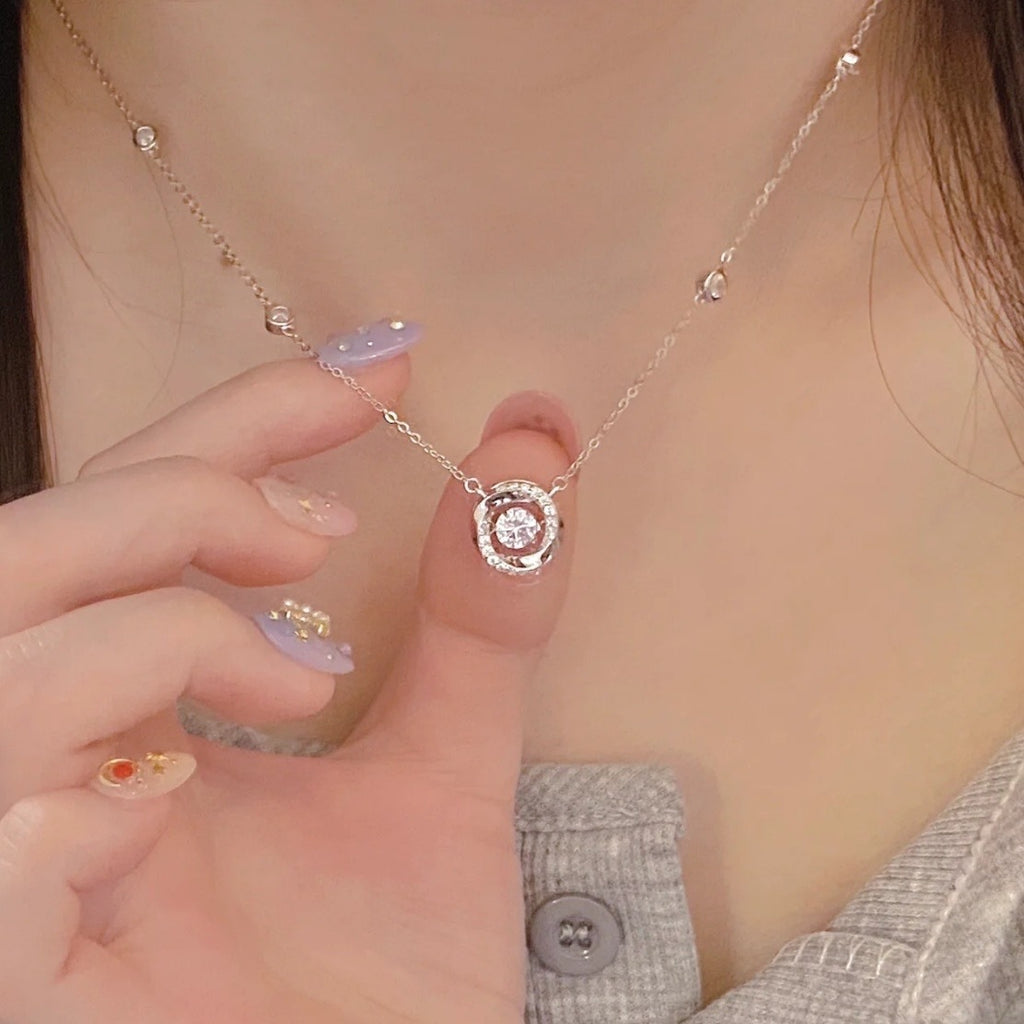 S925 Sterling Silver Mobius Moissanite Necklace