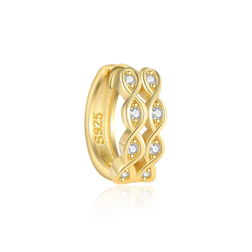 S925 Sterling Silver Earrings Set with Sparkling Zirconia
