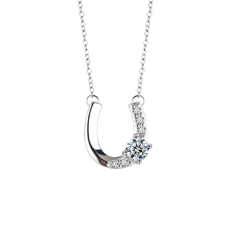 S925 Sterling Silver Moissanite Shadow Streamer Pendant Necklace