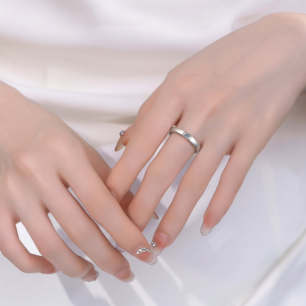S925 Sterling Silver Moissanite Couple's Rings