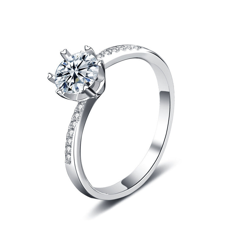 S925 Sterling Silver Six-Pointed Star Snowflake Moissanite Ring