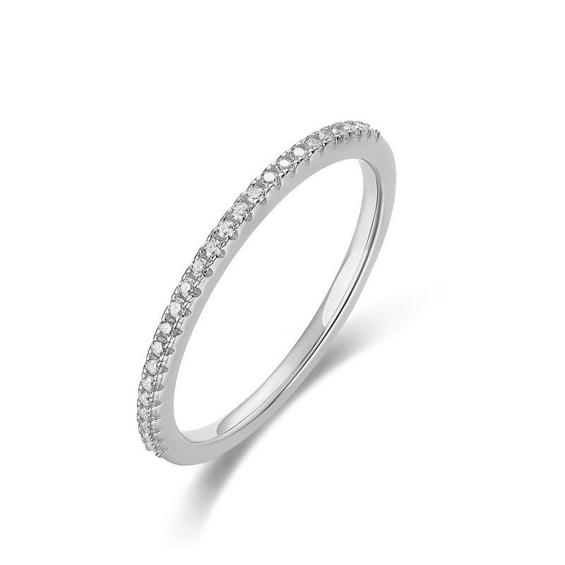 S925 Silver Micro-Pave Moissanite Ring