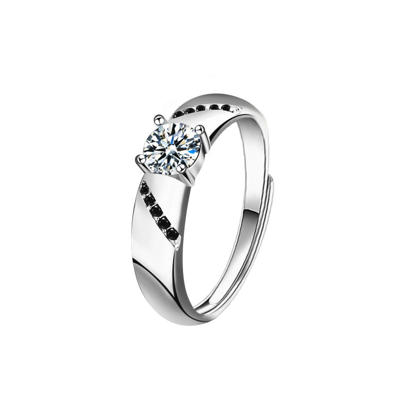 S925 Sterling Silver Moissanite Wedding Ring