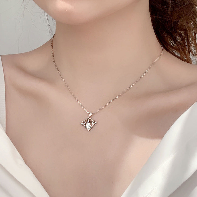 S925 Sterling Silver Moissanite the Arrow of Love Necklace