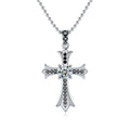 S925 Sterling Silver Moissanite Cross Pendant Necklace