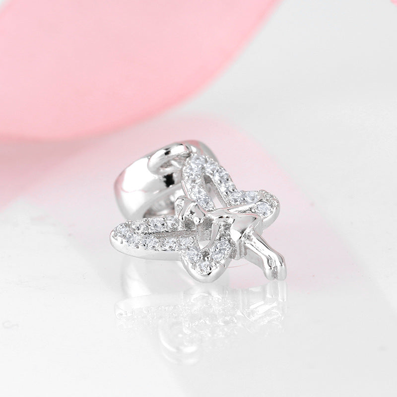 S925 Sterling Silver Butterfly Fairy Zircon Pendant