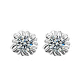 Cute and delicate Christmas moissanite sunflower 925 sterling silver stud earrings