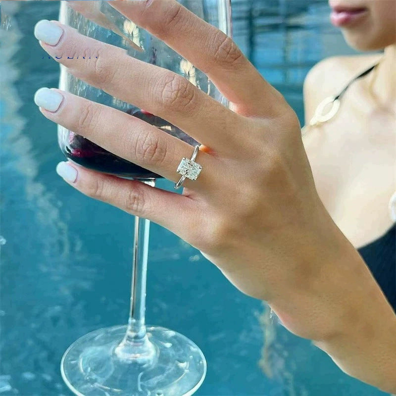 925 Silver Plain Ring Set with 3 Carat Silver Ring