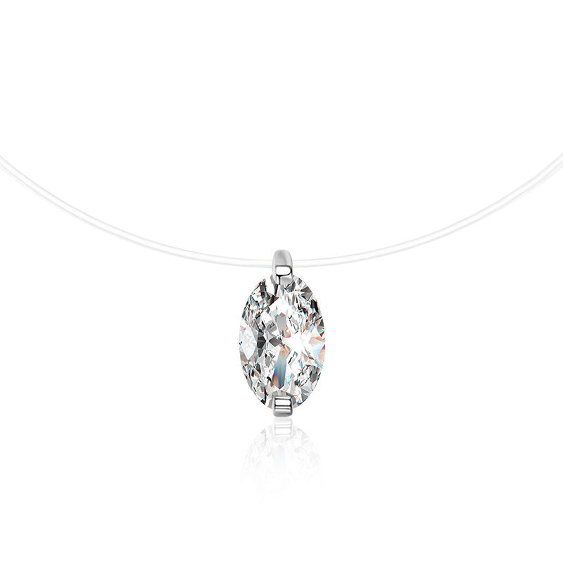 S925 Sterling Silver Moissanite Egg-Shaped Pendant Necklace