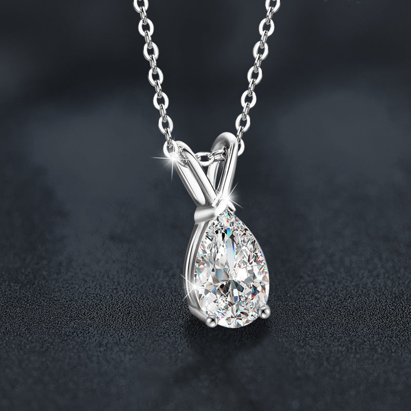 S925 Sterling Silver Moissanite Water Drop Necklace