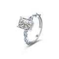 S925 Silver Morganite Rectangular shaped Elegant Shining Ring