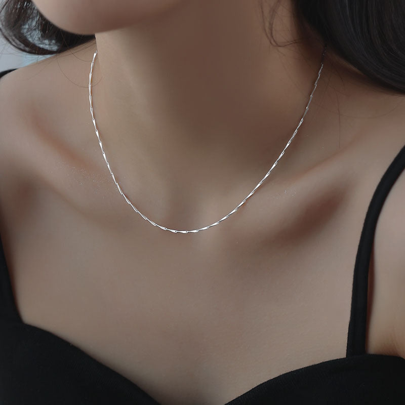S925 sterling silver plain chain simple DIY single chain