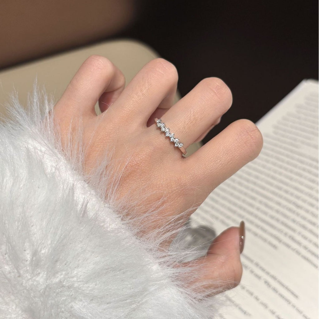 S925 Silver Moissanite "Starry Sky" Ring