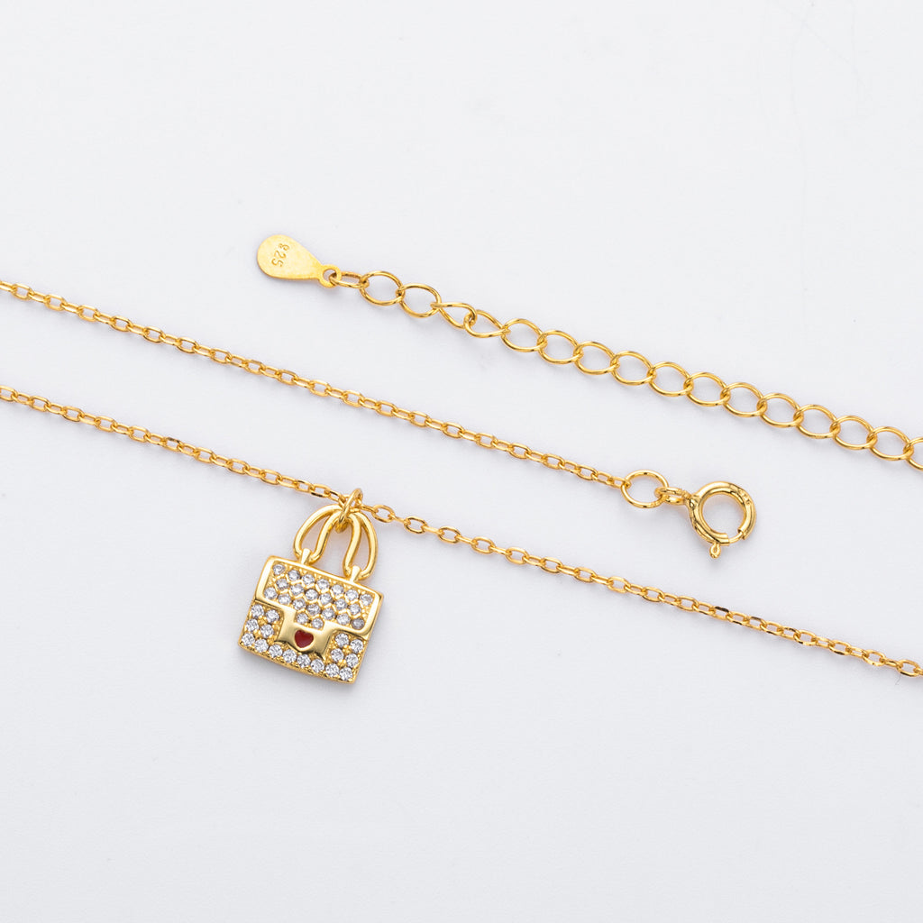 S925 Sterling Silver Fashionable Versatile Zirconia Necklace for Bags